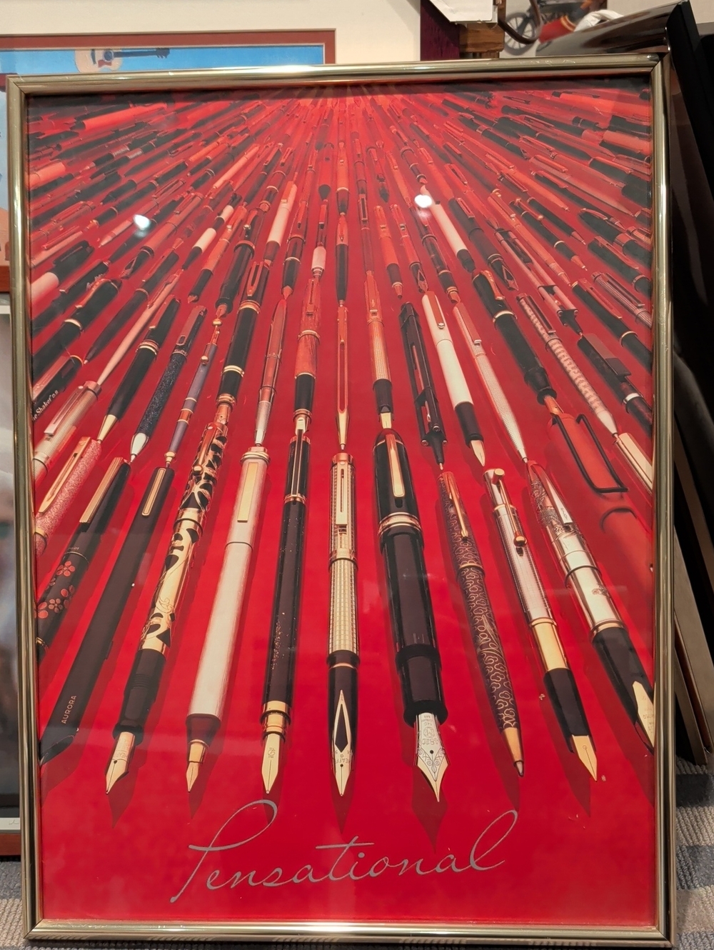 Framed Fountain Pen Art Print 18" X 24"
